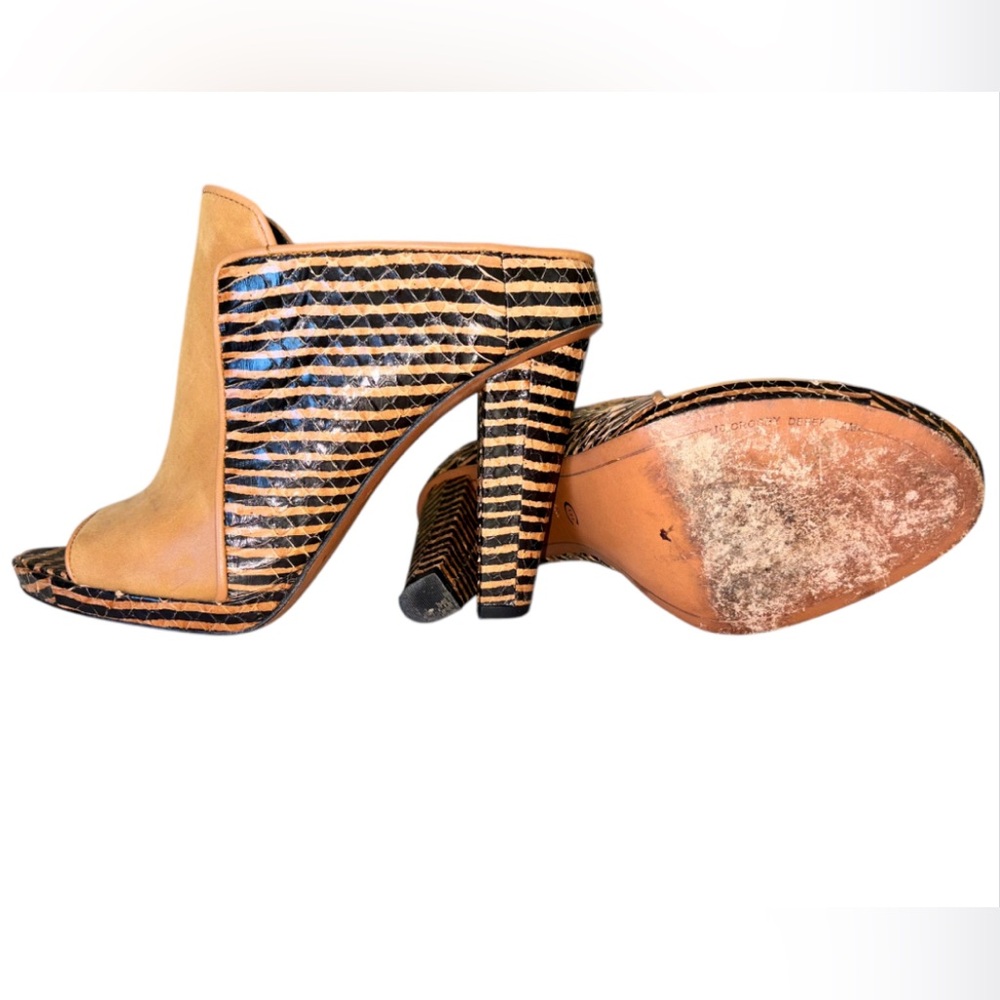 Derek Lam 10 Crosby | Snakeskin Striped Sandals | Size: 8 - Picture 5 of 6